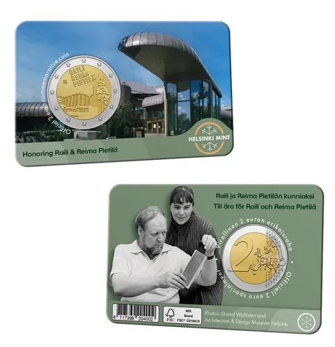 Die zweite Coincard-Version in Stempelglanz zeigt Dipoli von der Glasfassade her. Auflage: 50.000 Exemplare.