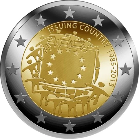 2-Euro-Gemeinschaftsausgabe 2015 – 30 Jahre Europaflagge, Gewinnermotiv