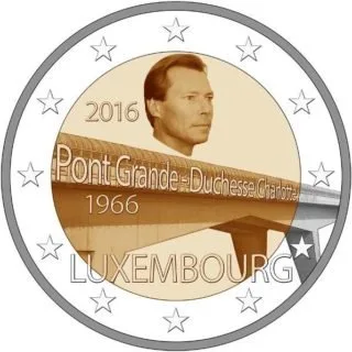 Bild der geprägten luxemburgischen 2-Euromünze veröffentlicht 2016