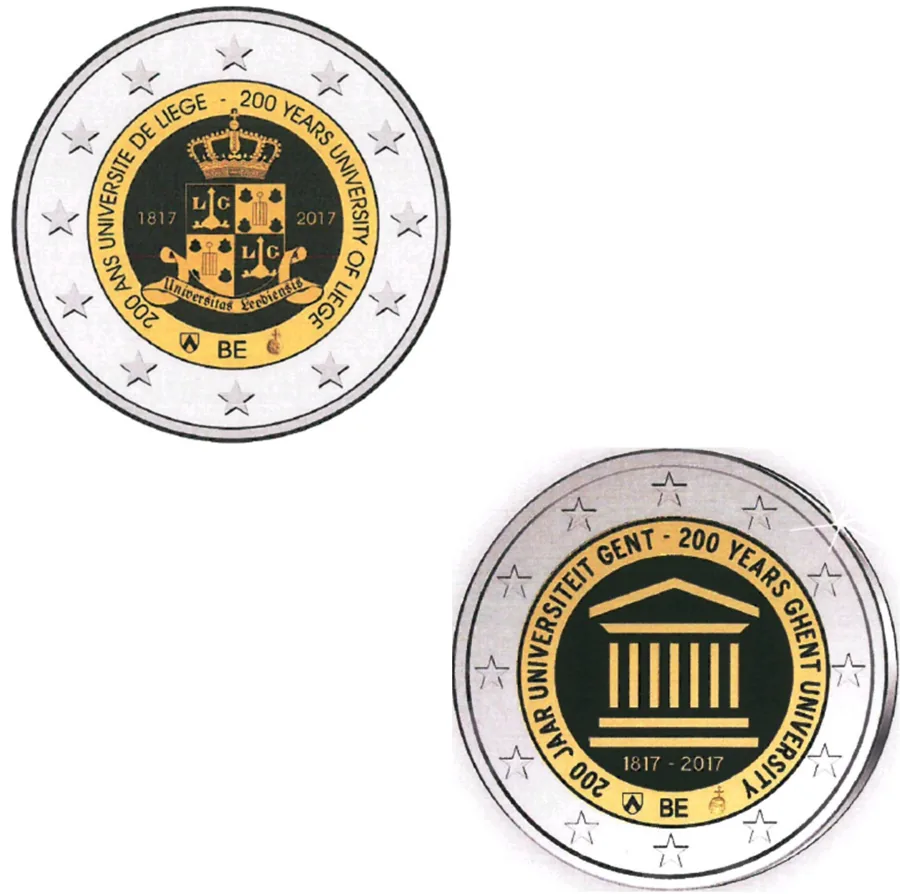 Motive der belgischen 2-Euro-Gedenkmünzen 2017 veröffentlicht