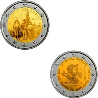 Motive beider vatikanischen 2-Euro-Gedenkmünzen 2017 veröffentlicht