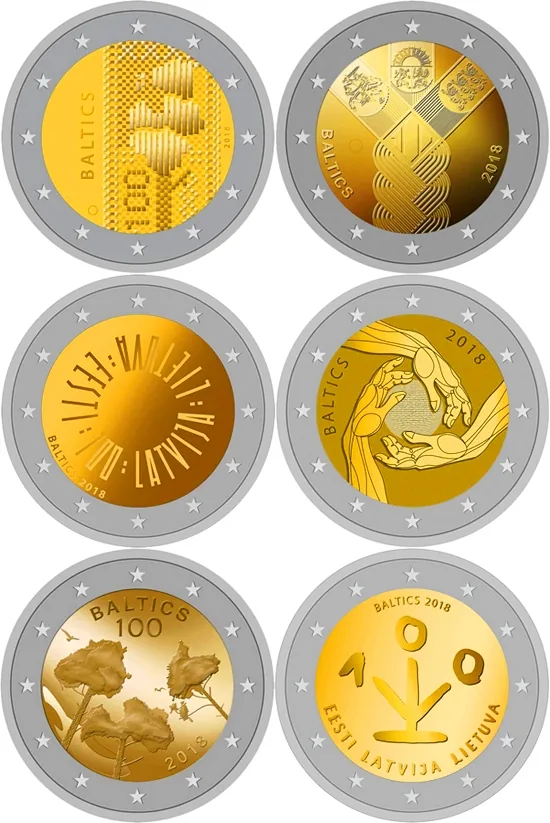 2-Euro-Gemeinschaftsausgabe Baltikum: 100 Jahre Unabhängigkeit der Baltikum-Staaten