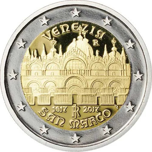 Bild der geprägten ersten italienischen 2-Euro-Gedenkmünze 2017 veröffentlicht