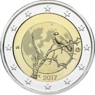 Bild der geprägten zweiten finnischen 2-Euro-Gedenkmünze 2017