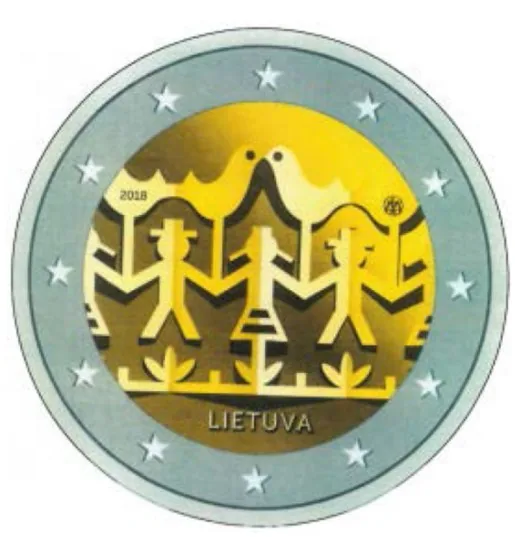 Motiv der litauischen 2-Euro-Gedenkmünze 2018 vorgestellt