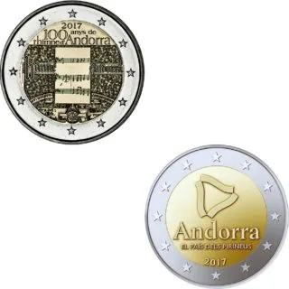 Beide andorranische 2-Euro-Gedenkmünzen 2017 ausgegeben