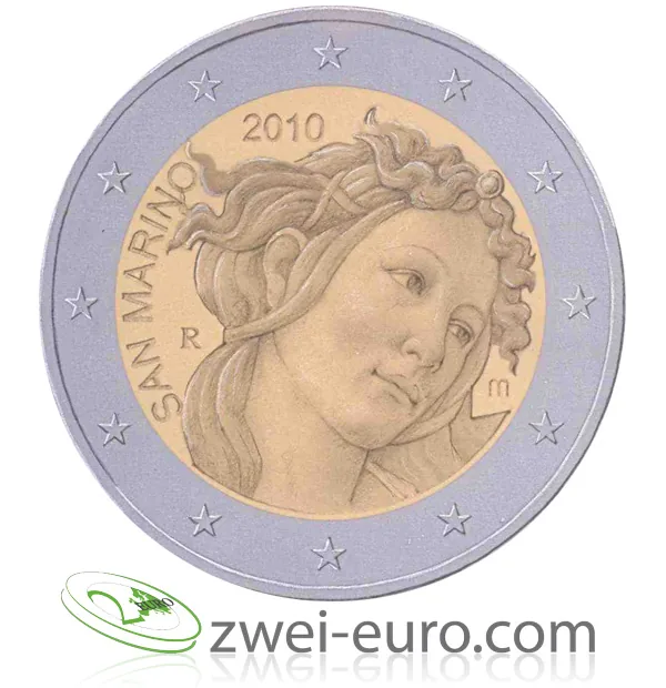 Entwurf der 2-Euro-Gedenkmünze anlässlich des 500. Todestags von Sandro Botticelli