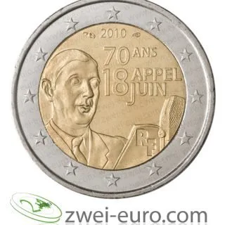 Originalbild 2-Euro-Gedenkmünze „70. Jahrestag des Appells vom 18. Juni“ 2010