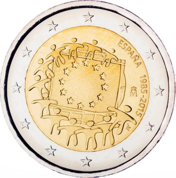 Geprägtes Bild der spanischen Europaflagge