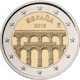 2-Euro-Gedenkmünze „UNESCO-Weltkulturerbe – Aquädukt von Segovia” ausgegeben