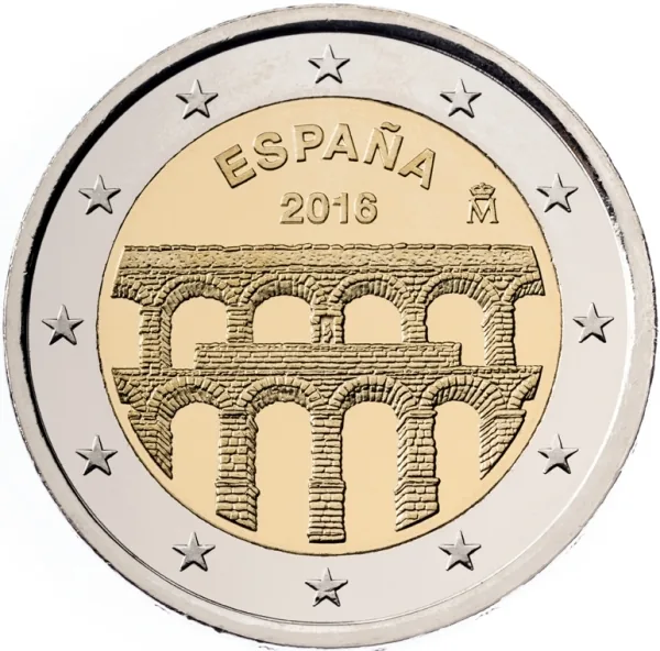 2-Euro-Gedenkmünze „UNESCO-Weltkulturerbe – Aquädukt von Segovia” ausgegeben