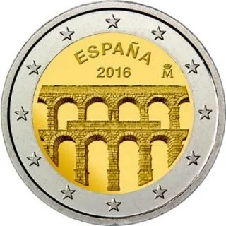 Spanien 2-Euro-Gedenkmünze 2016: Aquädukt von Segovia