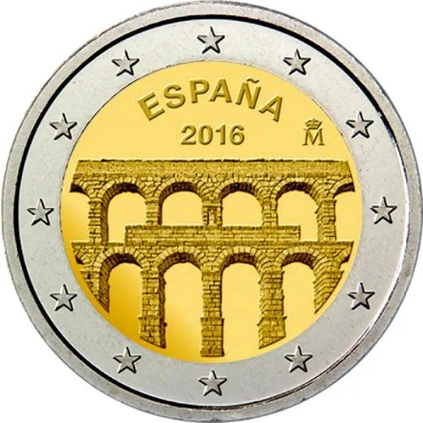 Spanien 2-Euro-Gedenkmünze 2016: Aquädukt von Segovia