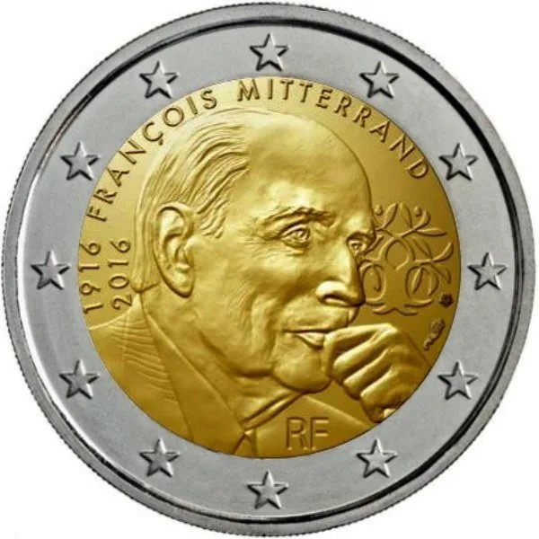 Frankreich stellt Motiv der 2-Euro-Gedenkmünze Mitterrand vor