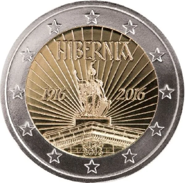 Erstes Bild der geprägten irischen 2-Euro-Münze 2016