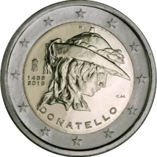 Italienische 2-Euro-Gedenkmünze „550. Todestag von Donatello“ verausgabt