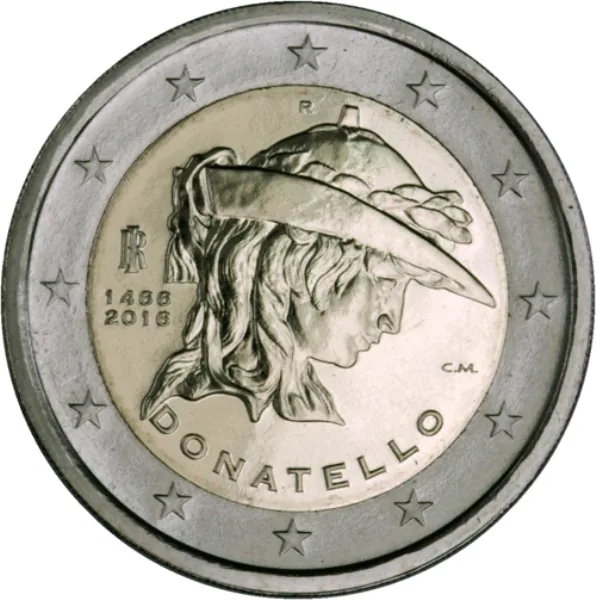 Italienische 2-Euro-Gedenkmünze „550. Todestag von Donatello“ verausgabt