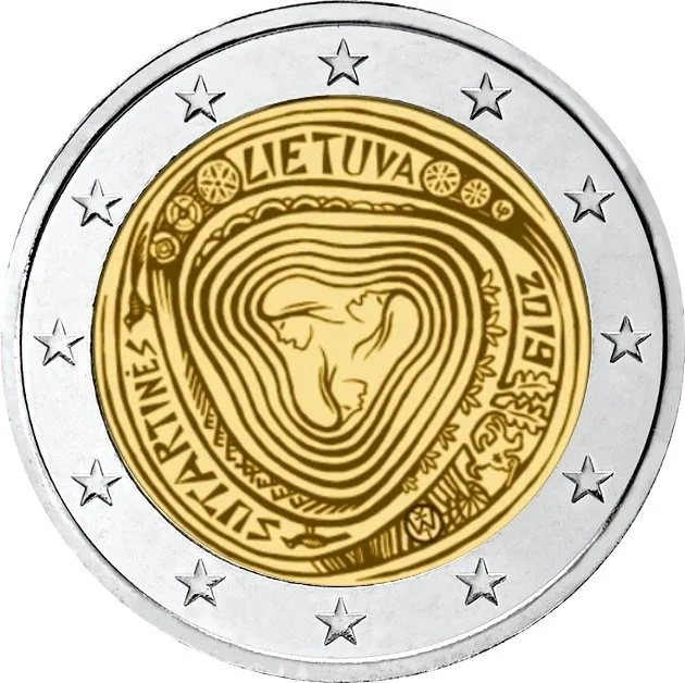 Motiv der ersten litauischen 2-Euro-Gedenkmünze 2019 veröffentlicht