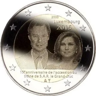 Münze heute verausgabt: 15. Jahrestag der Thronbesteigung von Großherzog Henri