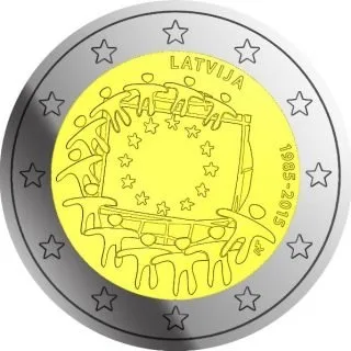 30 Jahre Europaflagge – erstes Bild des lettischen Münzmotivs vorgestellt