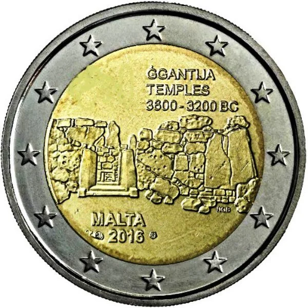 Maltesische 2-Euro-Gedenkmünze „Tempel von ?gantija“ verausgabt