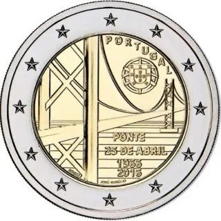 Zweite portugiesische 2-Euro-Gedenkmünze „50. Jahrestag der Ponte de 25 Abril“ verausgabt