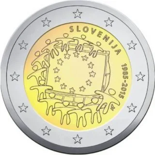 Motiv der slowenischen Gemeinschaftsausgabe „30 Jahre Europaflagge“ veröffentlicht