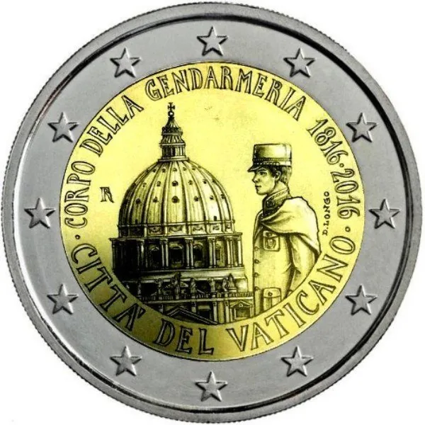 Motiv der vatikanischen 2-Euro-Gedenkmünze „200 Jahre Gendarmeriekorps der Vatikanstadt“ veröffentlicht