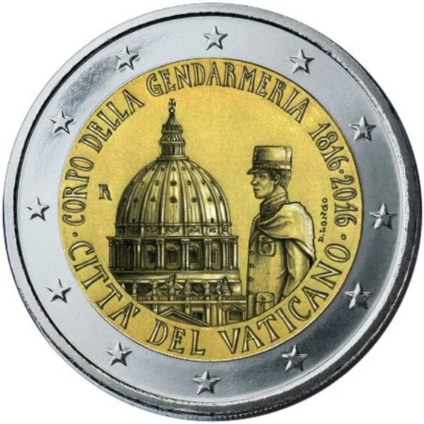Vatikanische 2-Euro-Gedenkmünze „200 Jahre vatikanische Gendarmerie“ verausgabt