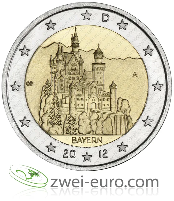 Originalbild der 2-Euro-Gedenkmünze Bayern 2012