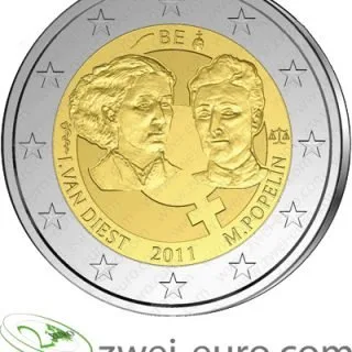 Entwurf der 2-Euro-Gedenkmünze zum 100. Internationalen Frauentag