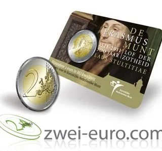 Erasmus Gedenkmünze in Stempelglanz-Münzkarte