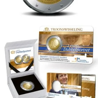 Neue 2-Euro-Gedenkmünze „Doppelportrait: Königin Beatrix und Kronprinz Willem Alexander“ heute ausgegeben