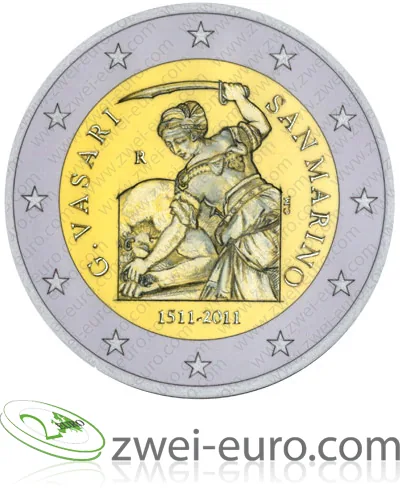 Entwurf der 2-Euro-Gedenkmünze Giorgio Vasari