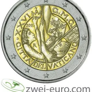 Entwurf der 2-Euro-Gedenkmünze zum Weltjugendtag 2011