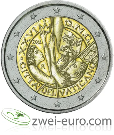 Entwurf der 2-Euro-Gedenkmünze zum Weltjugendtag 2011