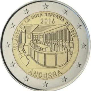 Bilder der geprägten andorranischen 2-Euro-Gedenkmünzen 2016