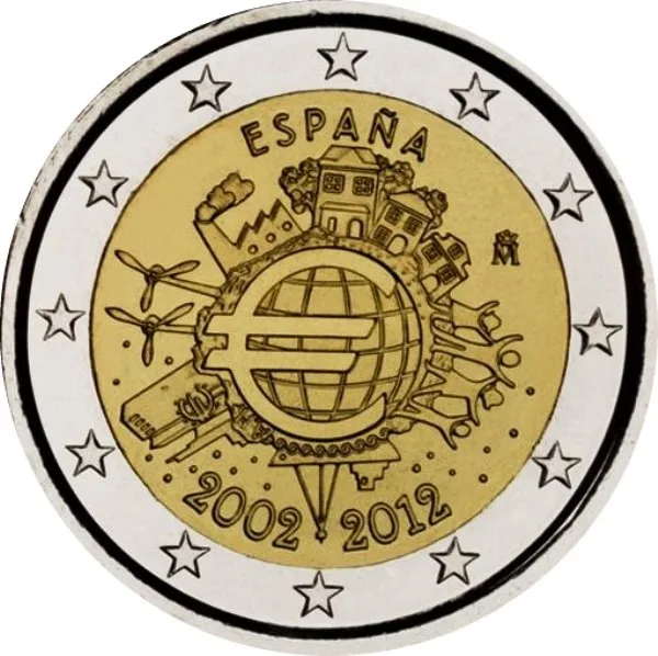 Spanien 10 Jahre Euro-Bargeld