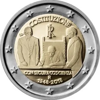 Bild der ersten italienischen 2-Euro-Gedenkmünze 2018 veröffentlicht