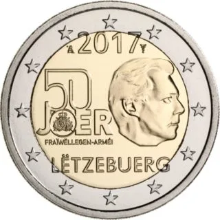 Bild der geprägten luxemburgischen Münze 2017 veröffentlicht
