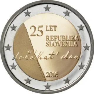 Bild von Sloweniens geprägter Münze „25 Jahre Unabhängigkeit“ veröffentlicht