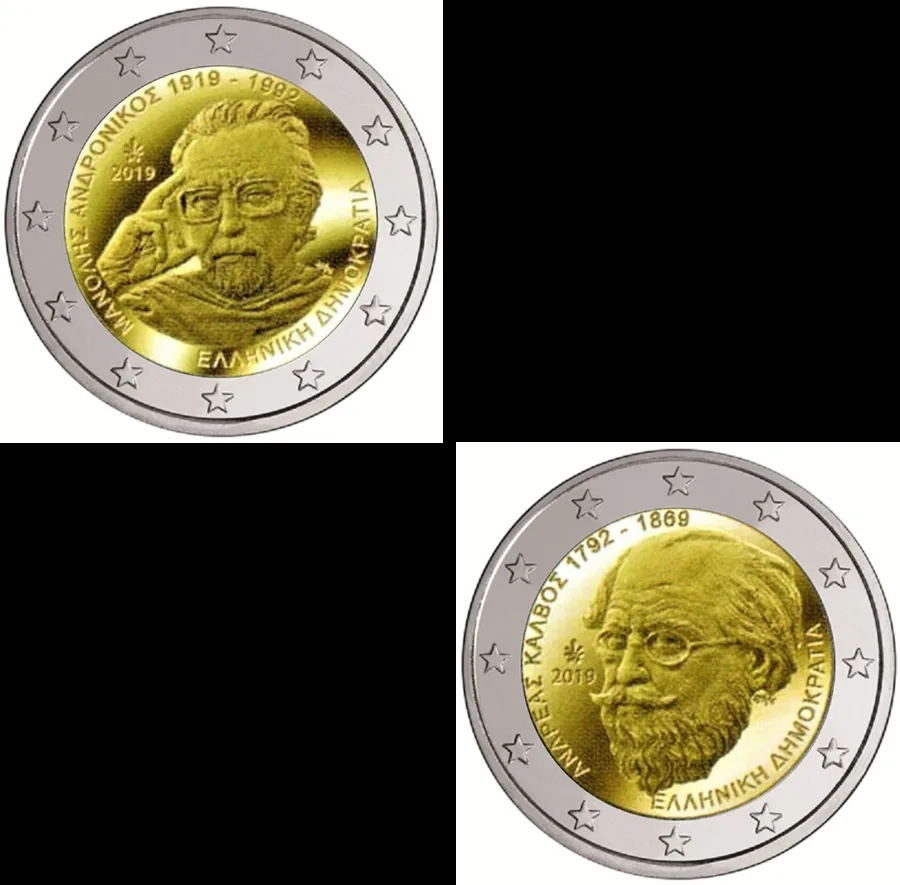 Motive der beiden griechischen 2-Euro-Gedenkmünzen 2019 veröffentlicht