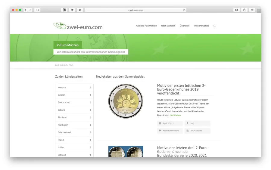Neue Version von zwei-euro.com online!