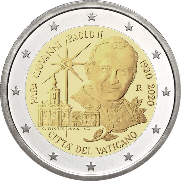 Bild der geprägten vatikanischen 2-Euro-Gedenkmünze 2020 veröffentlicht