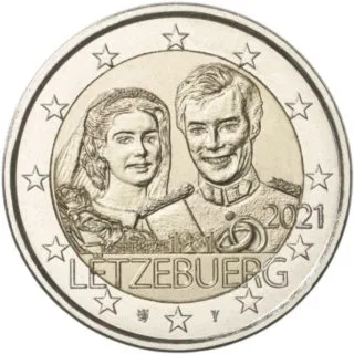 Beide Versionen der zweiten luxemburgischen 2-Euro-Gedenkmünze 2021 ausgegeben