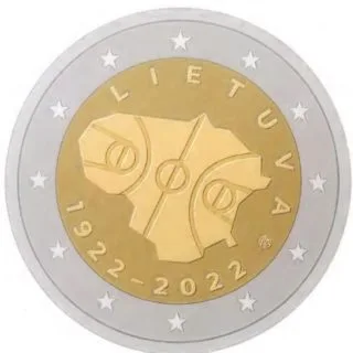 Motiv der zweiten litauischen 2-Euro-Gedenkmünze 2022 veröffentlicht