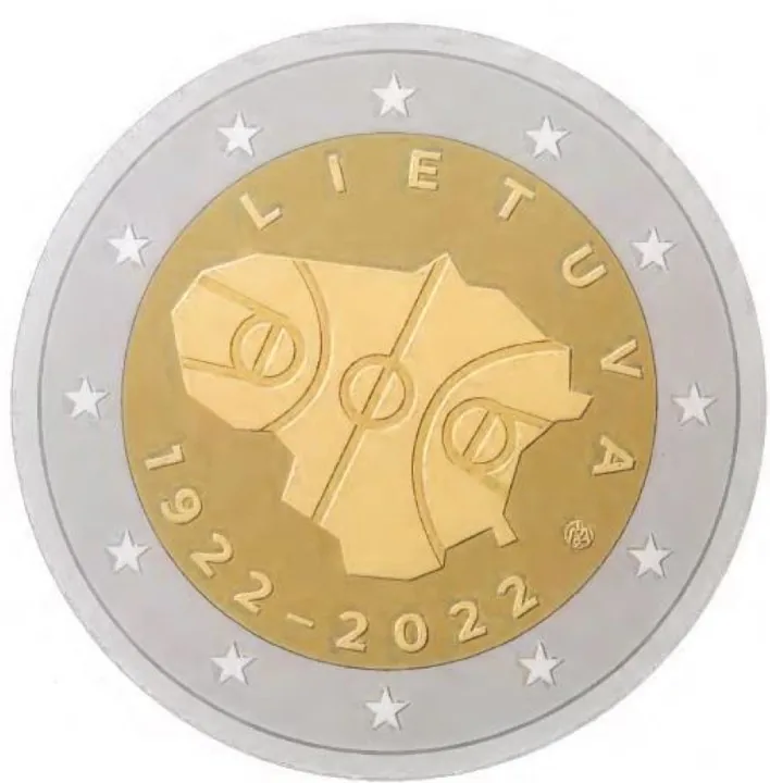 Motiv der zweiten litauischen 2-Euro-Gedenkmünze 2022 veröffentlicht