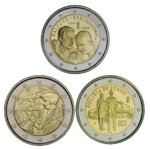 Geprägte Exemplare der italienischen 2-Euro-Gedenkmünzen 2022 veröffentlicht