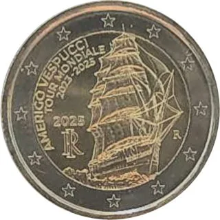 Italy's Second 2-Euro Commemorative Coin 2025 – "World Voyage of the Training Ship Amerigo Vespucci 2023–2025" – Issued