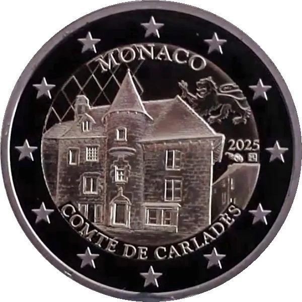 Monaco's First 2-Euro Commemorative Coin 2025 – "The Ancient Fief of the Grimaldi Family: Carladès" – Issued